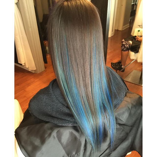 Titanium Blue Royal Blue Teal Blue Peekaboo Hair Color On This