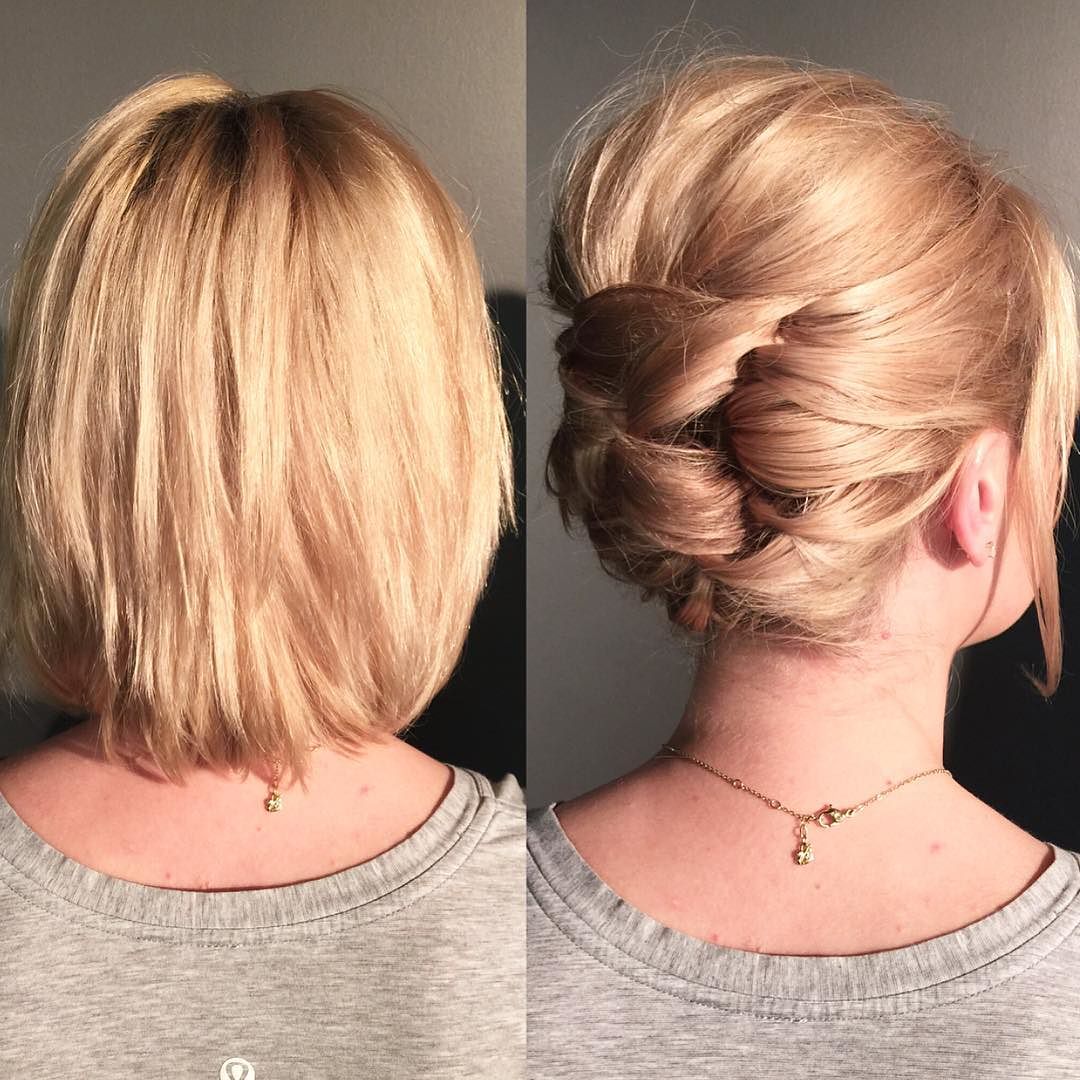 Short hair CAN go up. Here is an updo technique I demonstrated in Michigan  to create a clean finish for short hair. ATLANTA...I'll see you this  weekend! /tour - KellGrace