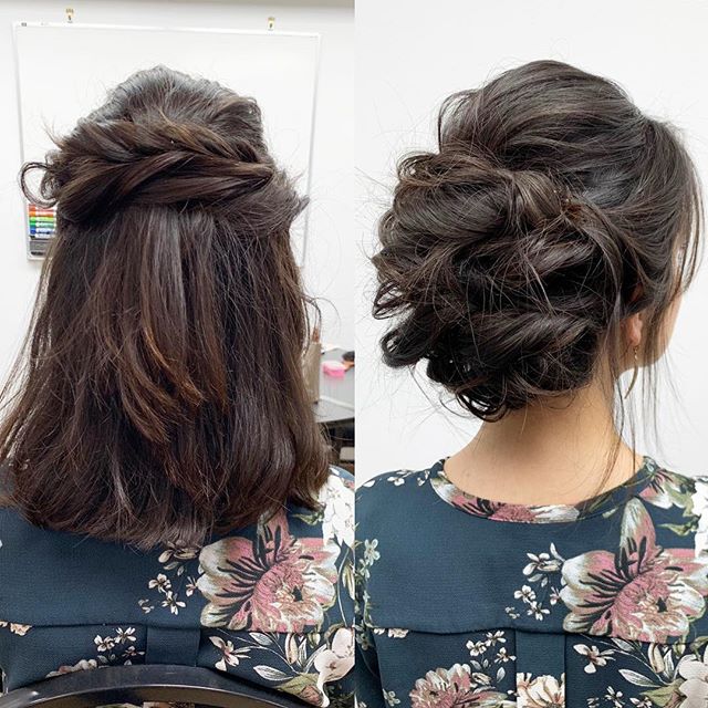 Half Up Left And All Up Right On Shoulder Length Hair No Hair Extensions Added Which Do U Prefer Kellgrace Updo Tutorial Hairtutorial Updotutorial Braid Braids Hairstyle Style Stylist